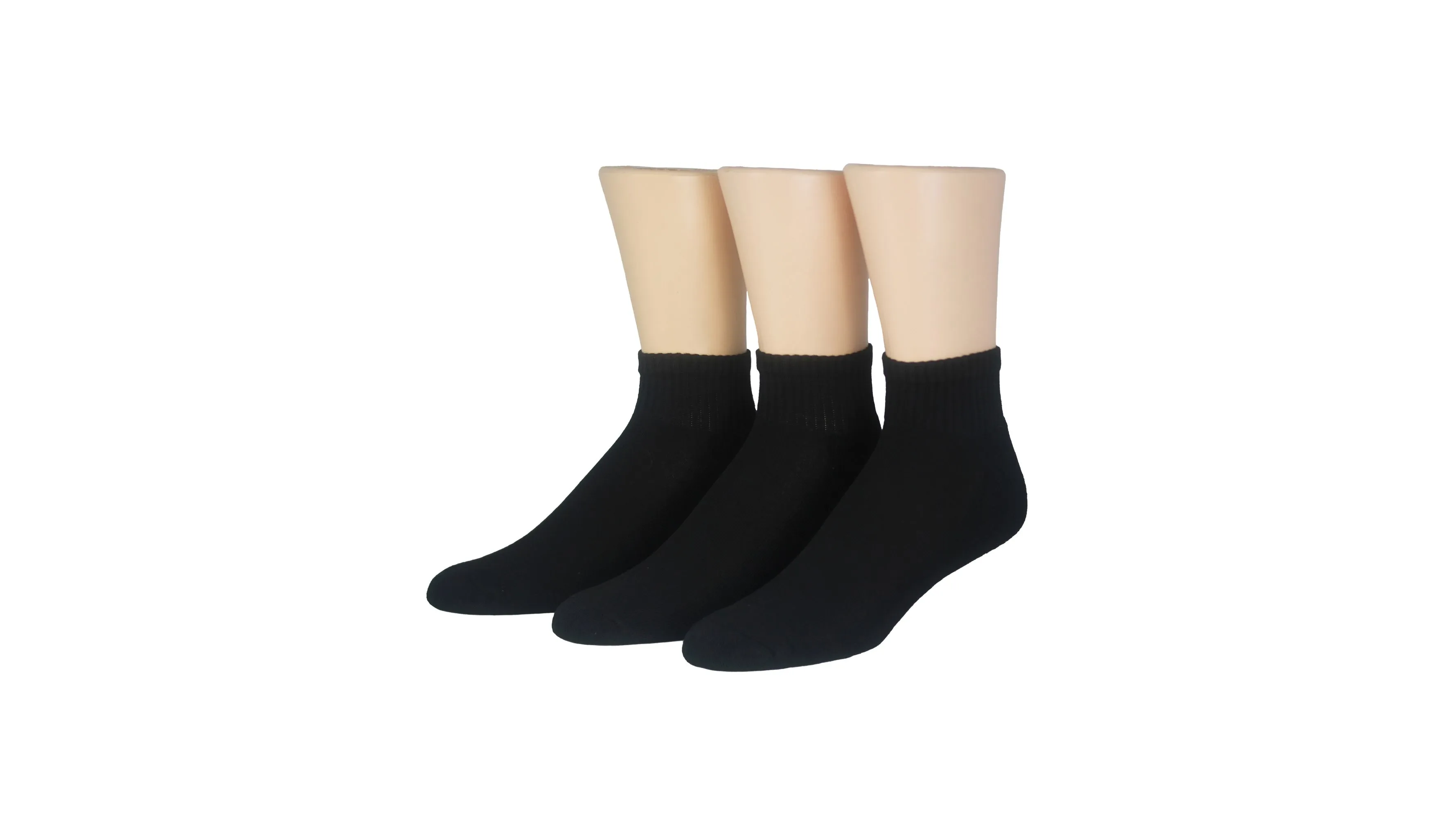 1/2 Cushion Quarter Socks, 3 Pack