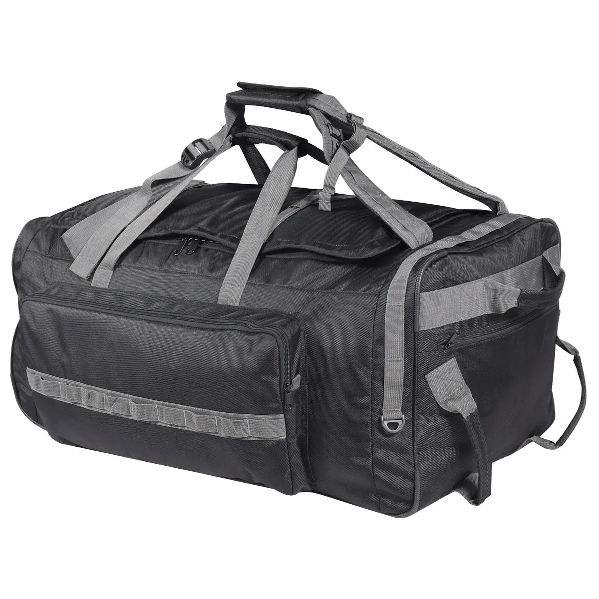 140L Tactical Duffle Bag with Wheels and Backpack Straps