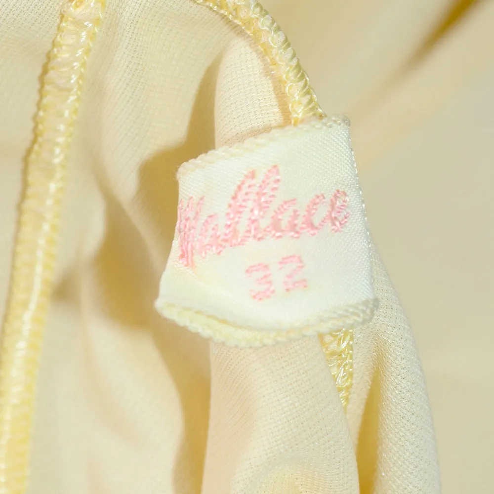 1960s Virigina Wallace Yellow Nylon House Dress Nightgown