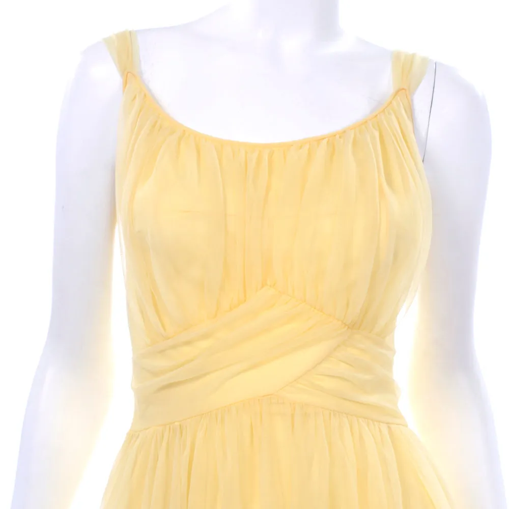 1960s Virigina Wallace Yellow Nylon House Dress Nightgown