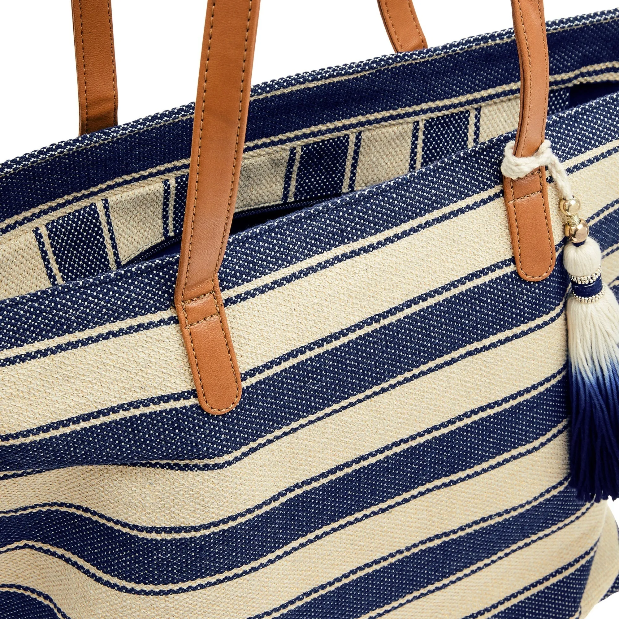 Accessorize London Women'S Nautical Stripe Beach Tote