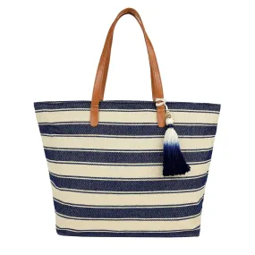 Accessorize London Women'S Nautical Stripe Beach Tote