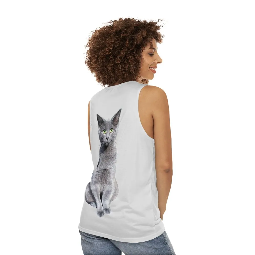 Adorable Russian Blue Cat Kitten Unisex Tank Top