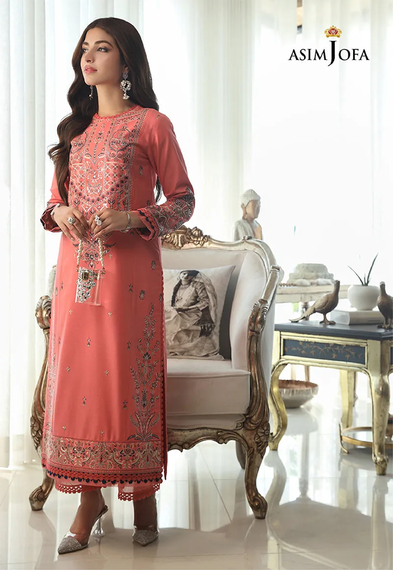 AJAI-20 EMBROIDERED SLUB LAWN 2 PCS