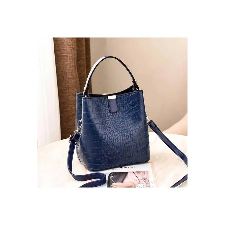 Alligator Chic Retro Leather Shoulder Bag