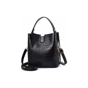 Alligator Chic Retro Leather Shoulder Bag