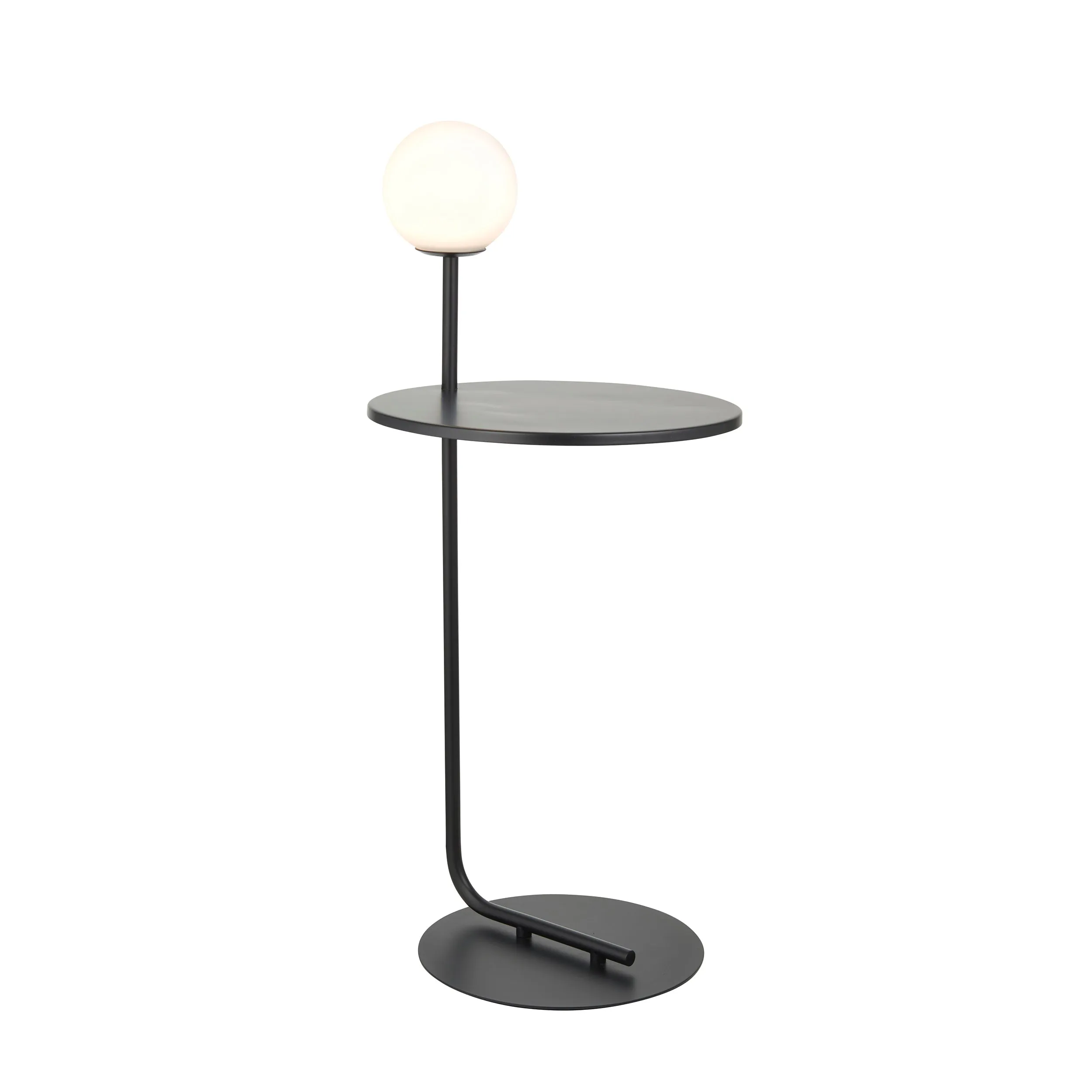 Amos Fusion Side Table and Lamp Matt Black