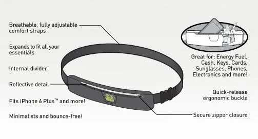 Amphipod MicroStretch Plus Luxe Belt Black X-Large