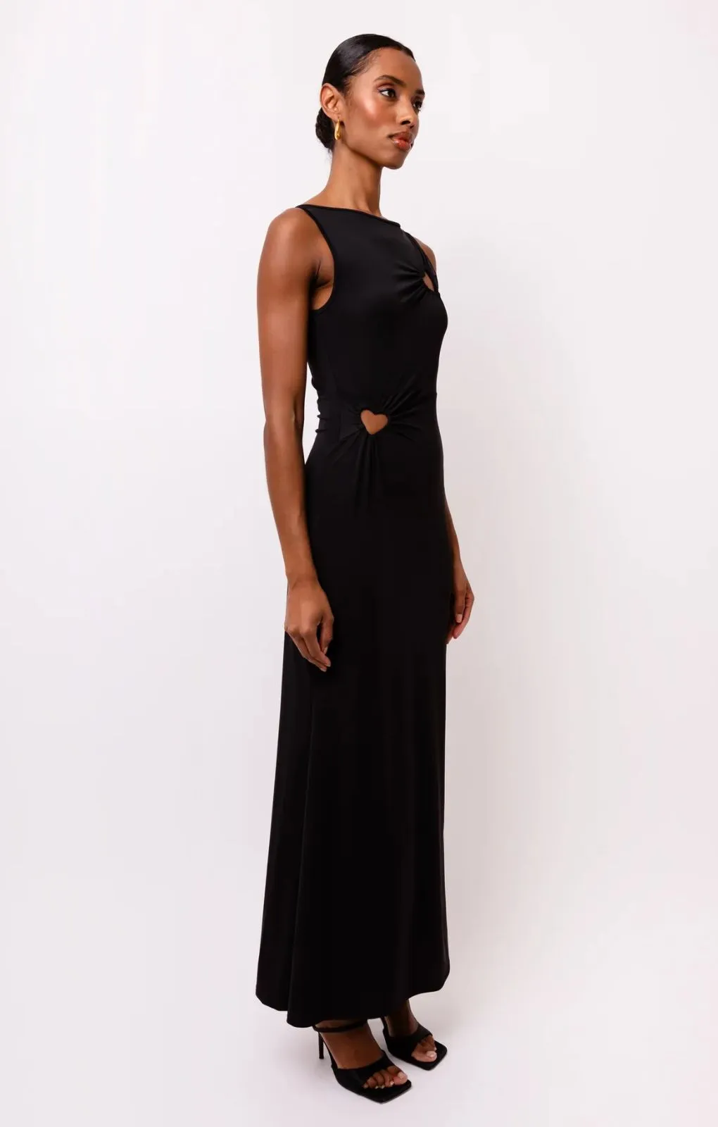 Amy Lynn Harlie Black Heart Cut Out Maxi Dress