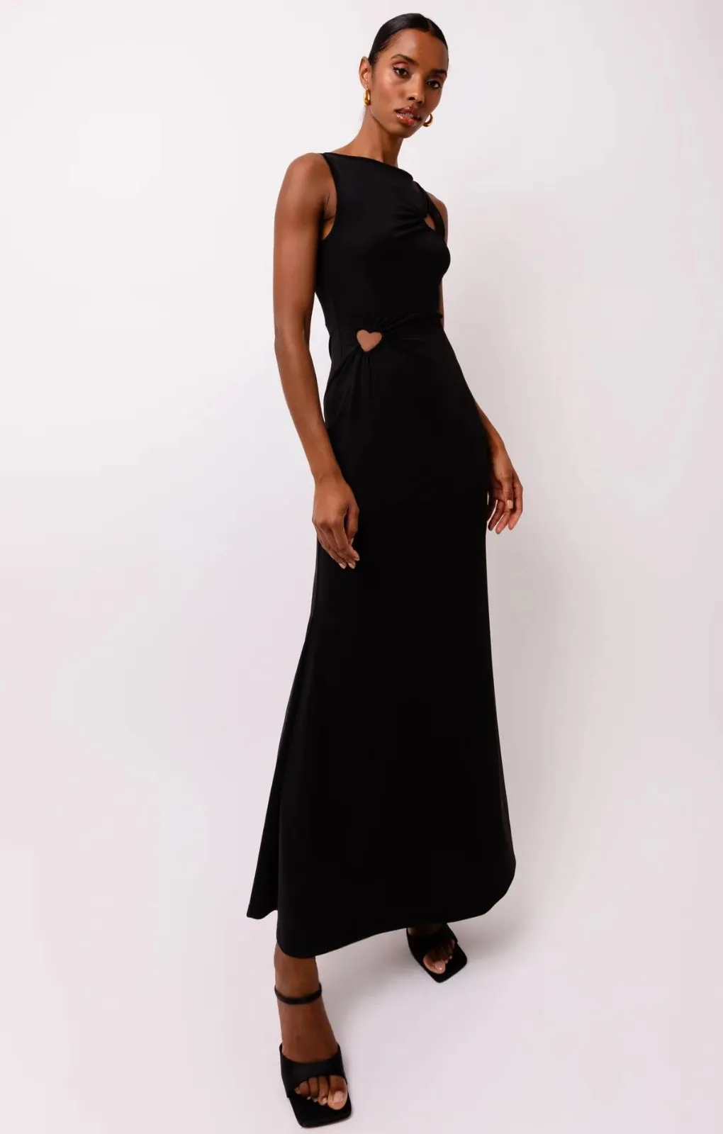 Amy Lynn Harlie Black Heart Cut Out Maxi Dress