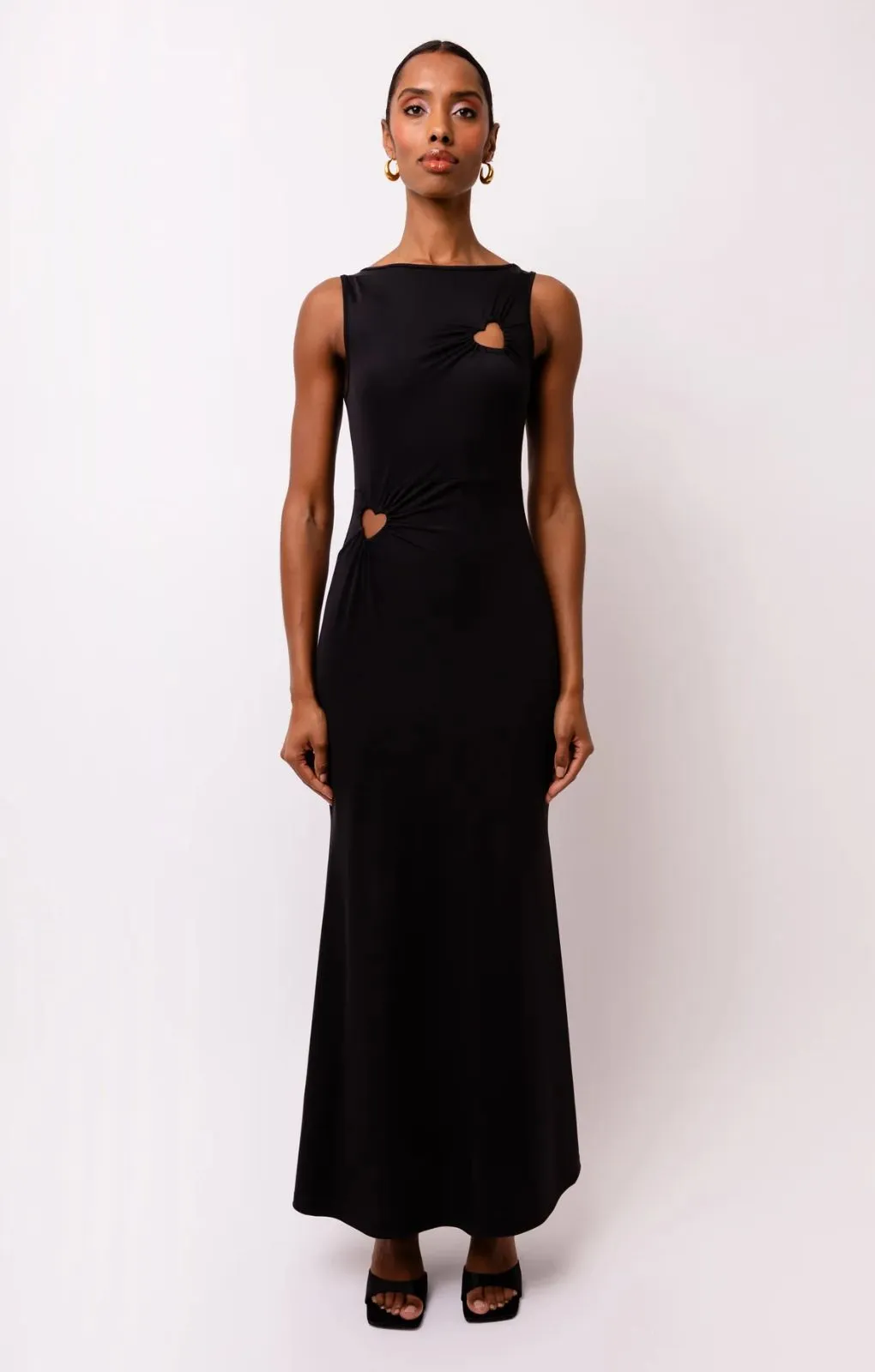 Amy Lynn Harlie Black Heart Cut Out Maxi Dress