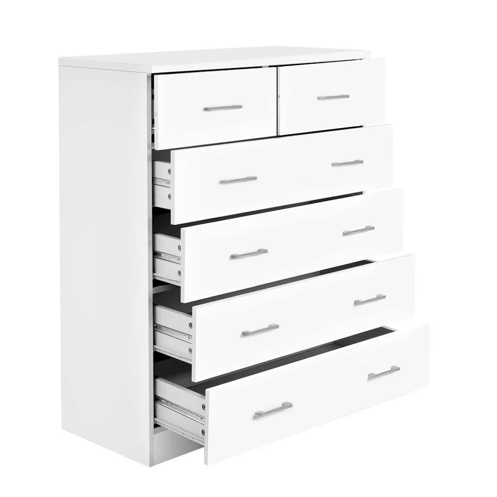 Artiss 6 Chest of Drawers - ANDES White