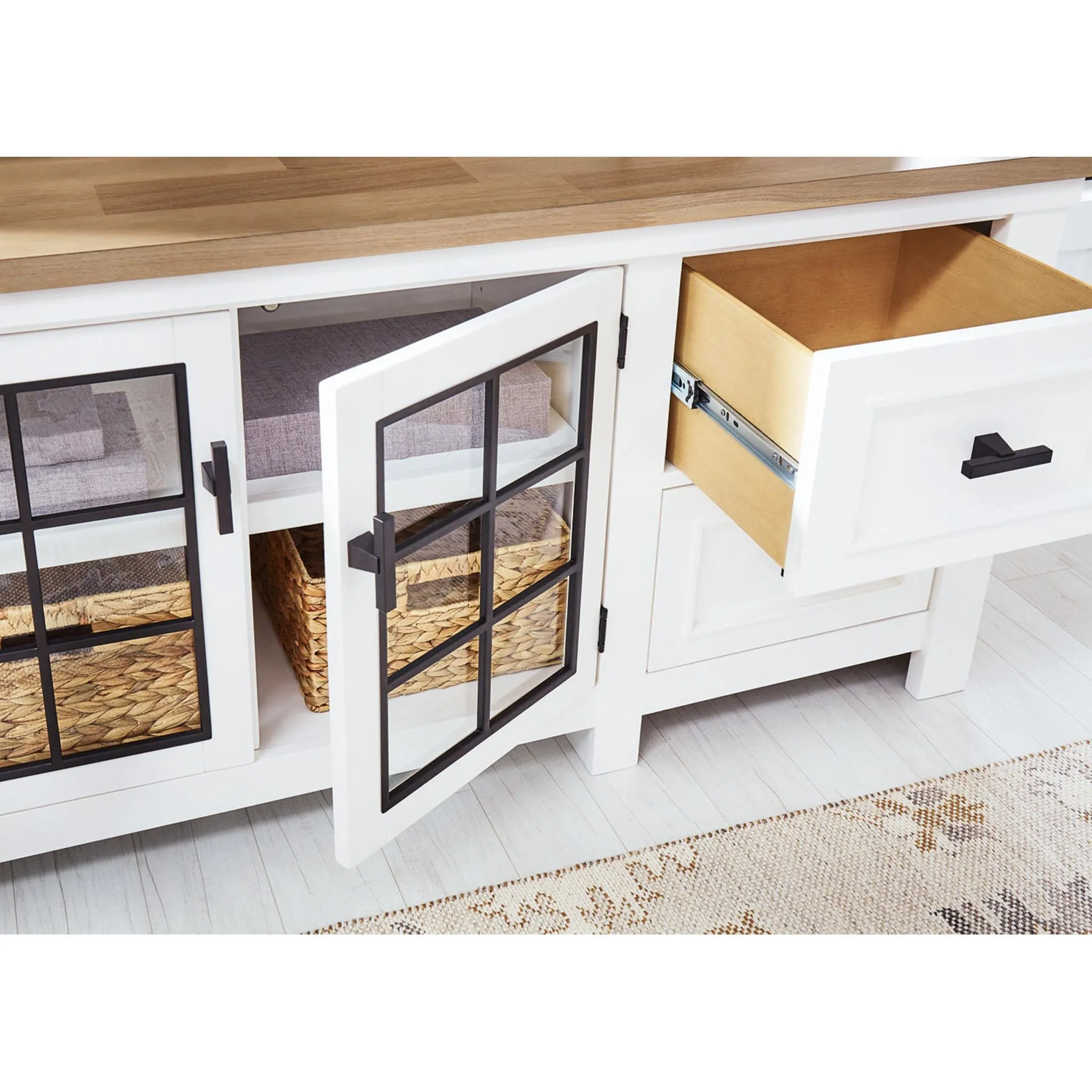 Ashbryn TV Stand - White/Natural