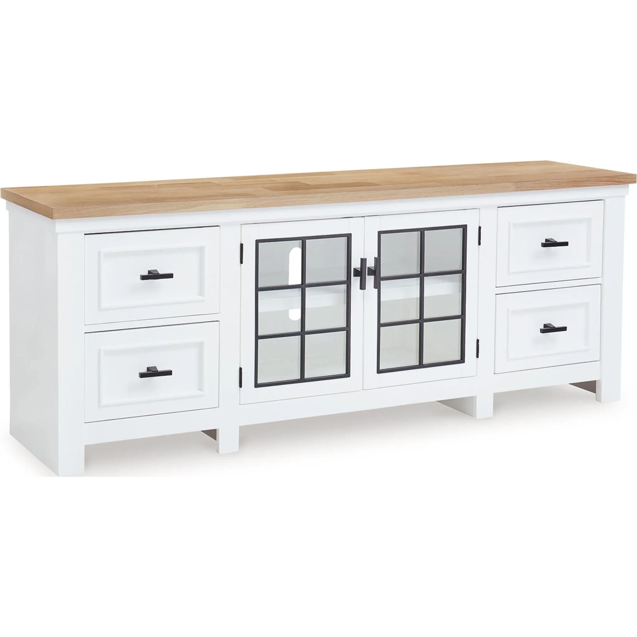 Ashbryn TV Stand - White/Natural