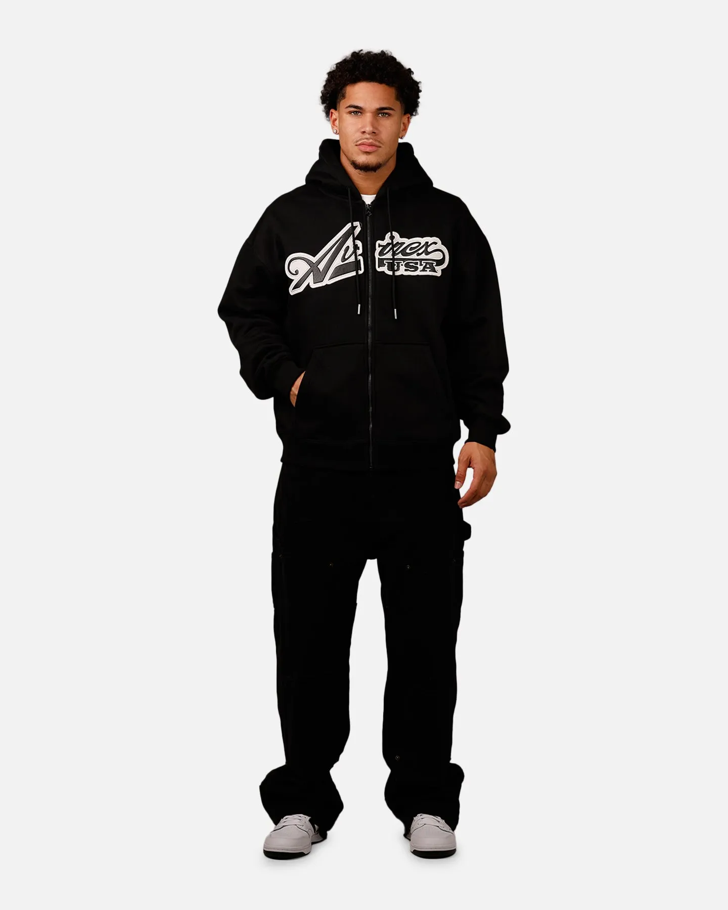 Avirex Script Full Zip Hoodie Black