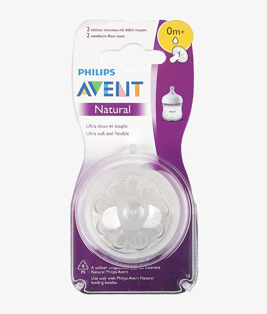 Baby Bottle Teats - Philips AVENT BPA Free Natural Slow Flow 0m 