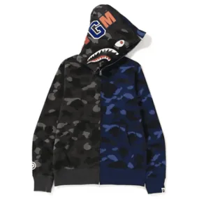 Bape 'Separate Camo Shark Black/Blue' Full Zip