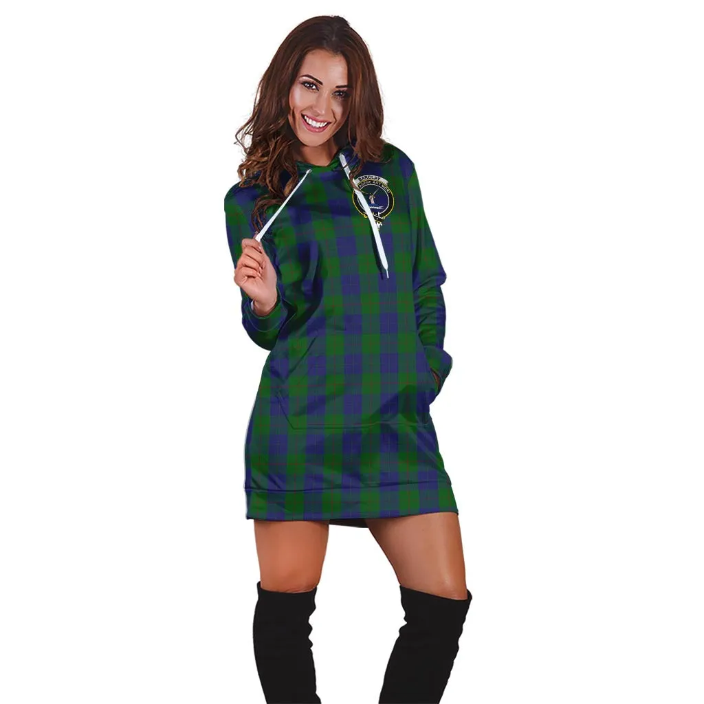 Barclay Tartan Hoodie Dress with Family Crest