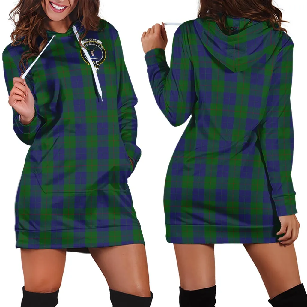 Barclay Tartan Hoodie Dress with Family Crest