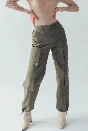 BELLA CARGO POCKET PANTS - OLIVE