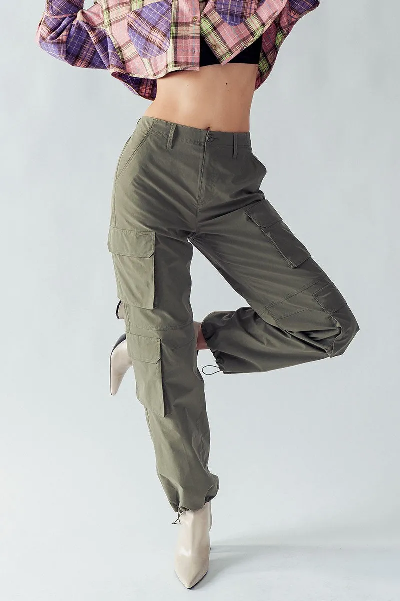 BELLA CARGO POCKET PANTS - OLIVE