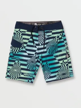 Big Boys Stone Stripe Mod-Tech Trunks - Teal Green