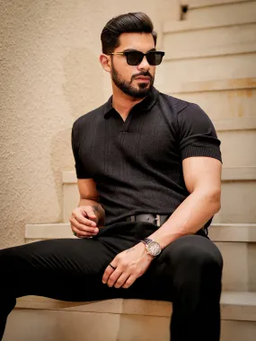 Black Designer Cotton Half Sleeve Premium T Shirt