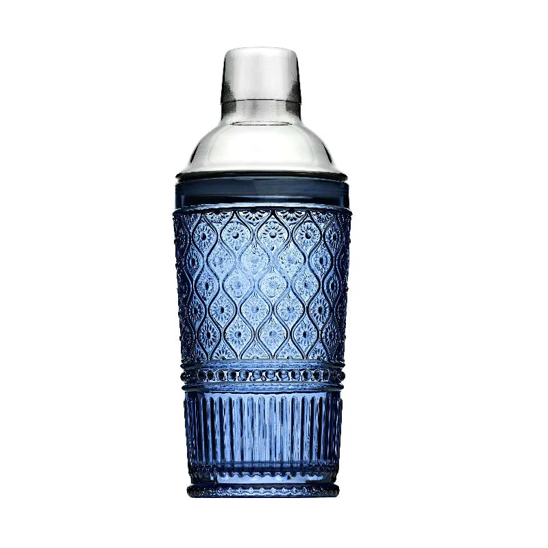 Blue Glass Cocktail Shaker