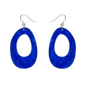 Bold Hoop Ripple Drop Earrings - Navy Blue