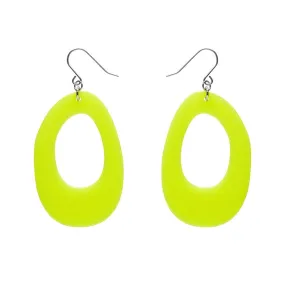 Bold Hoop Solid Drop Earrings - Neon Yellow