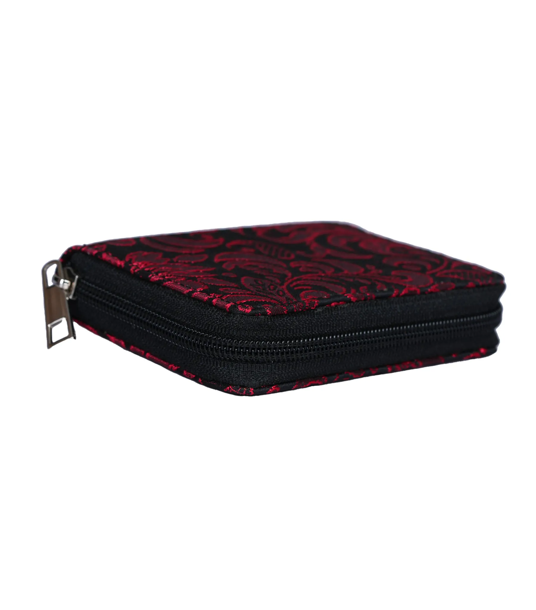 Bold Red/Black Brocade Wallet - Wholesale