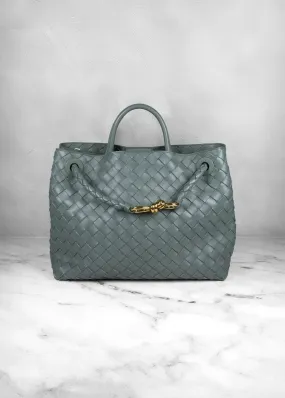 Bottega Veneta Andiamo Medium Shoulder Bag In Aloe