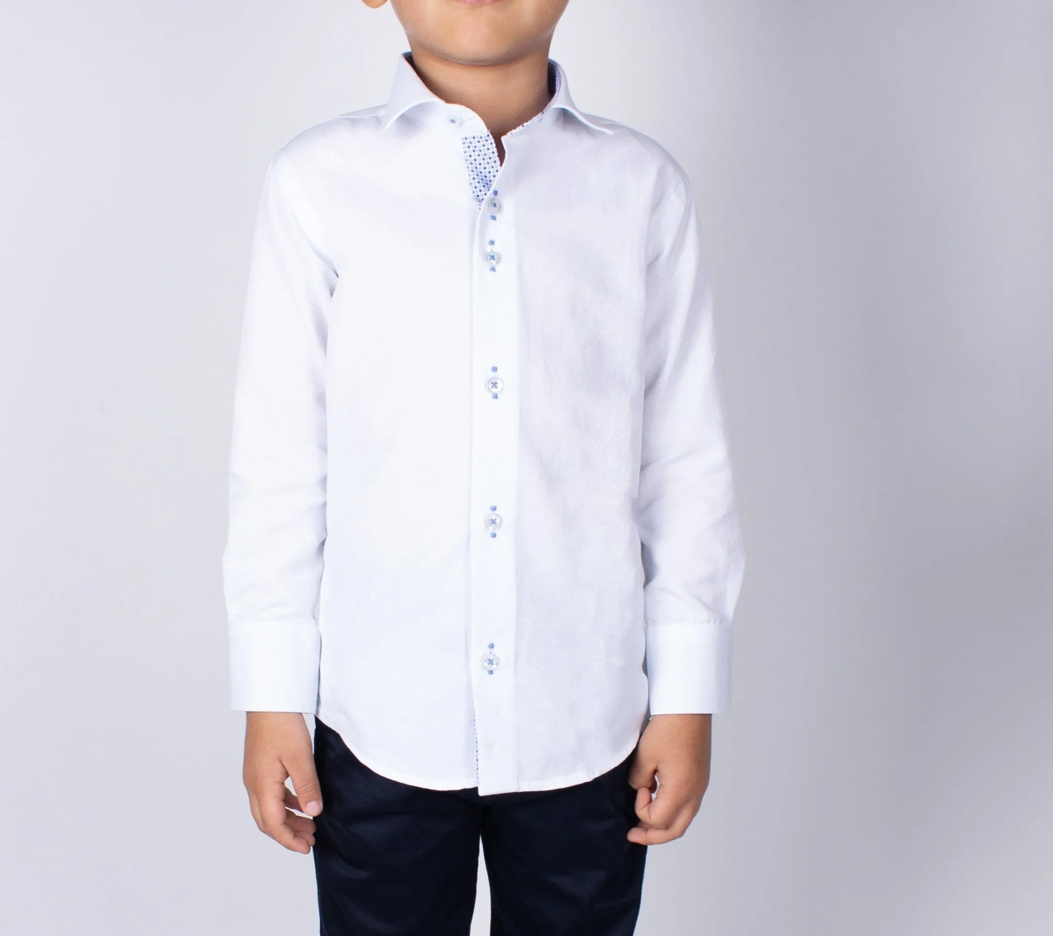 Boy's White Long Sleeve Dress Shirt