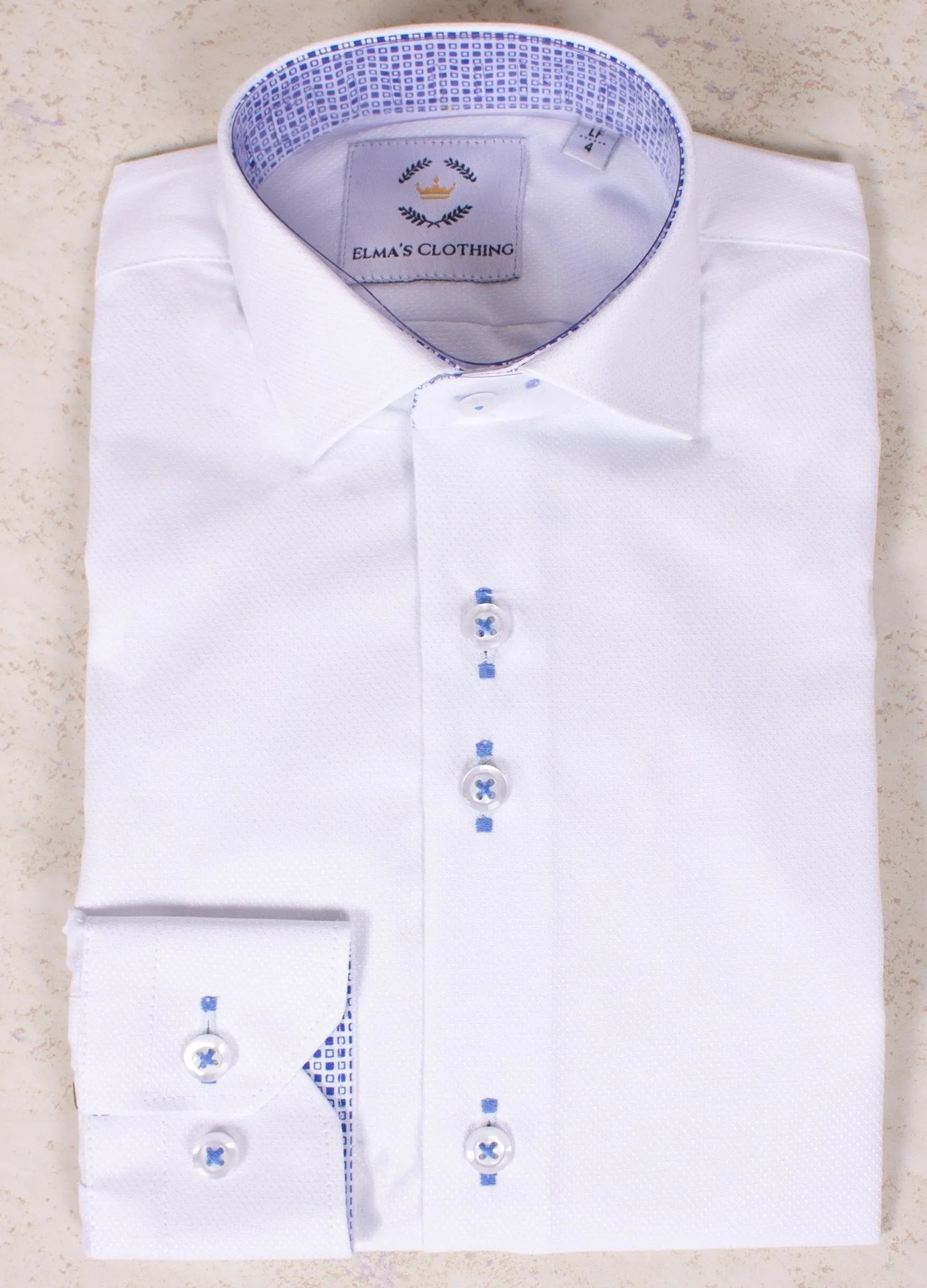 Boy's White Long Sleeve Dress Shirt