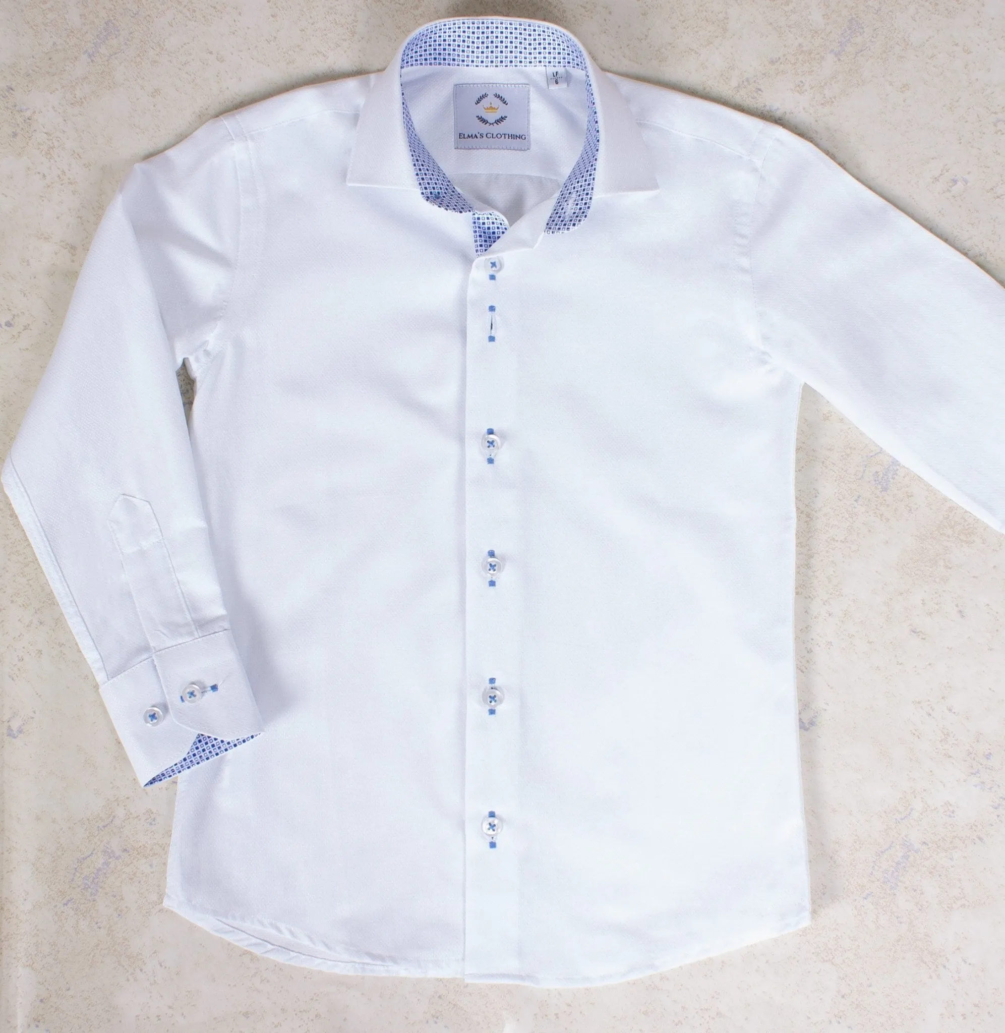 Boy's White Long Sleeve Dress Shirt