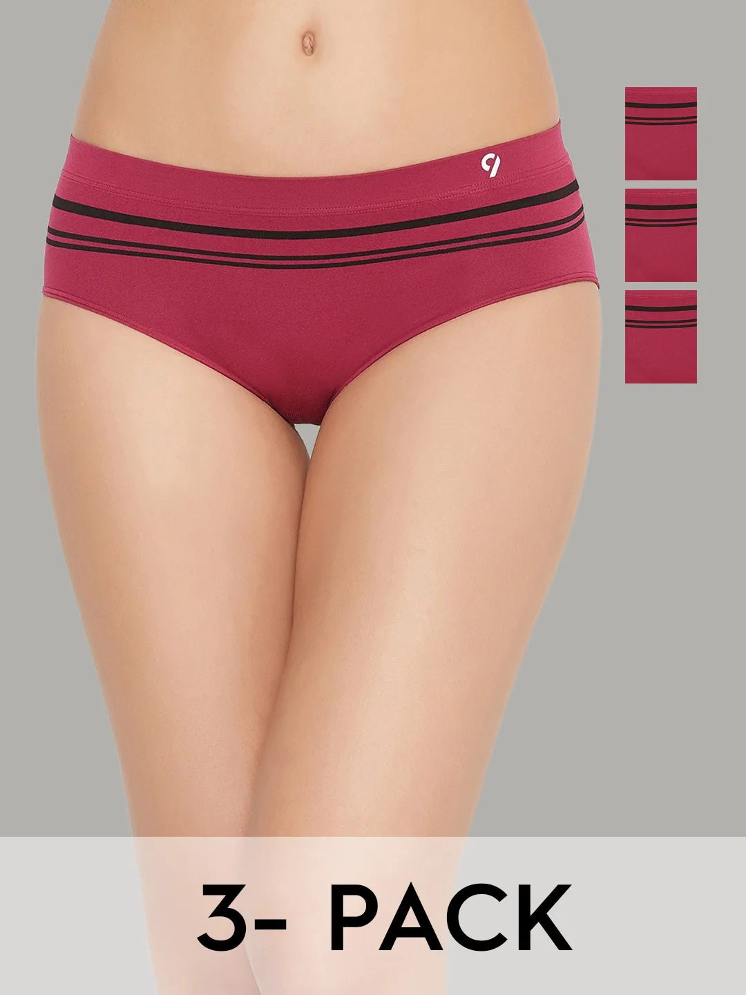 C9 AIRWEAR Women Seamless Basic Briefs (Beet Red) -  Pack of 3