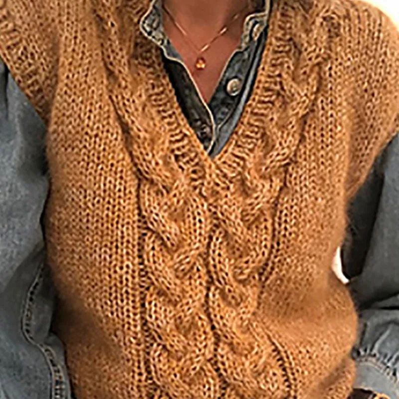 Cable Knitted Vest Sweater