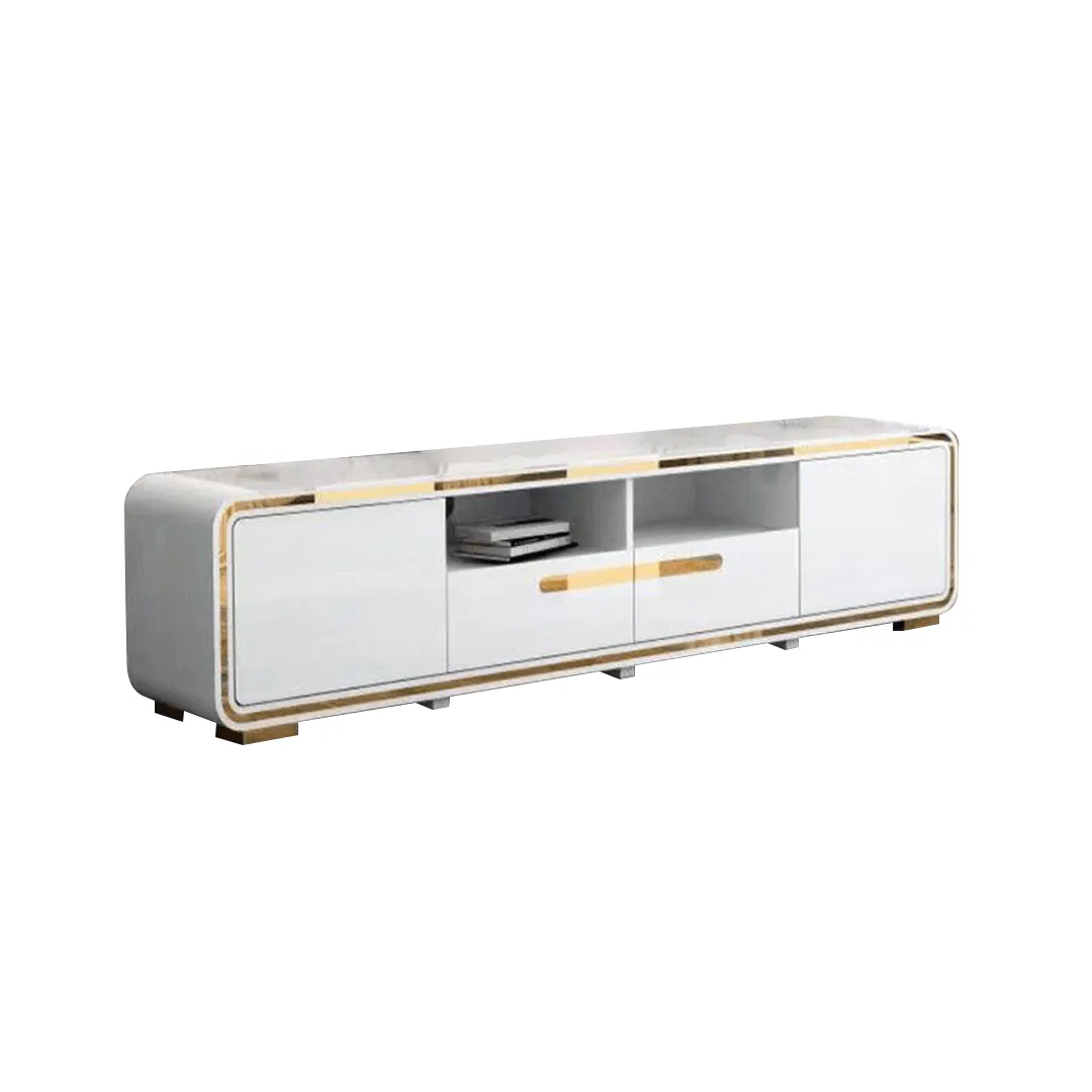 Carlen Gloss White TV Console