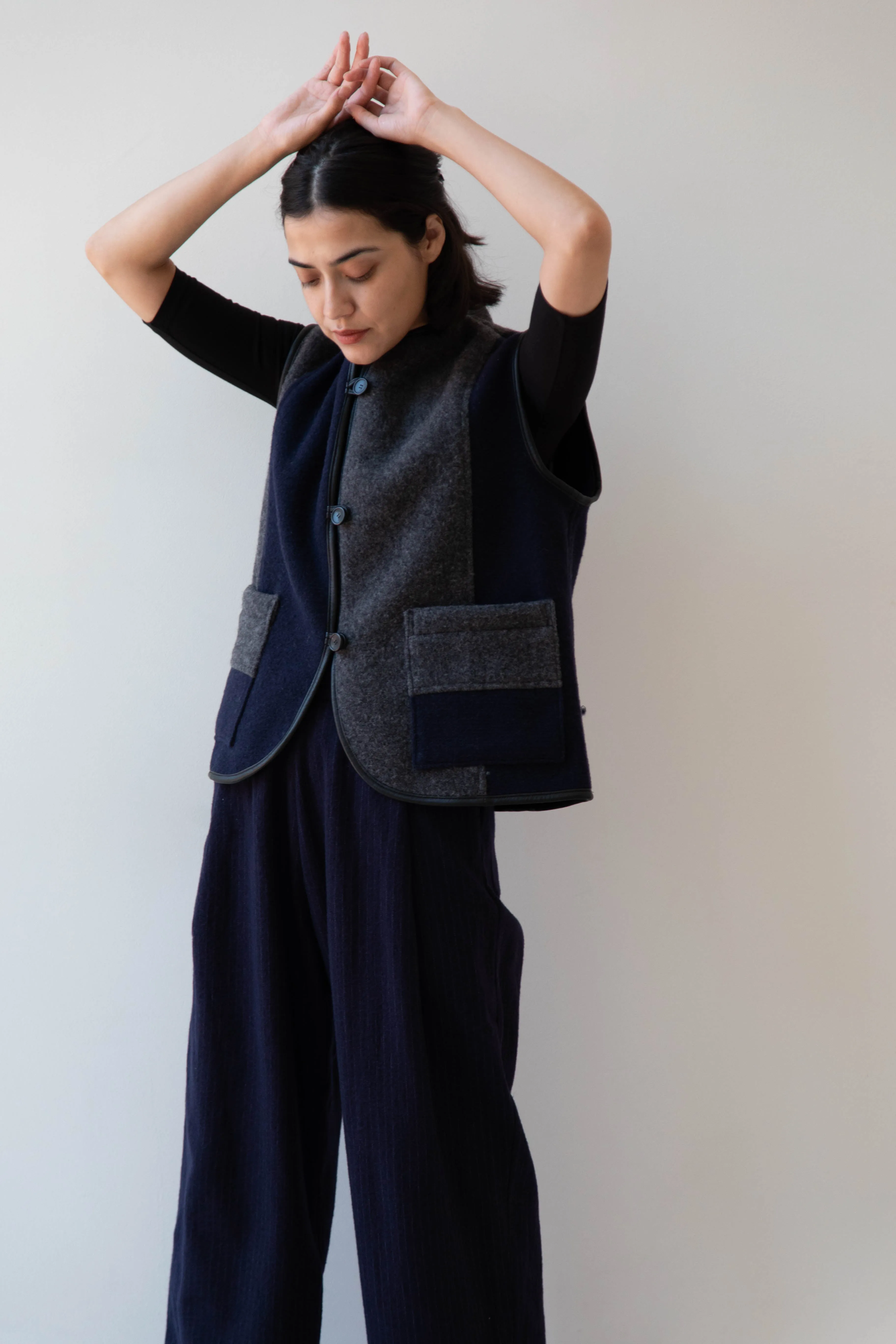 Cawley | Ella Vest in Boiled Wool