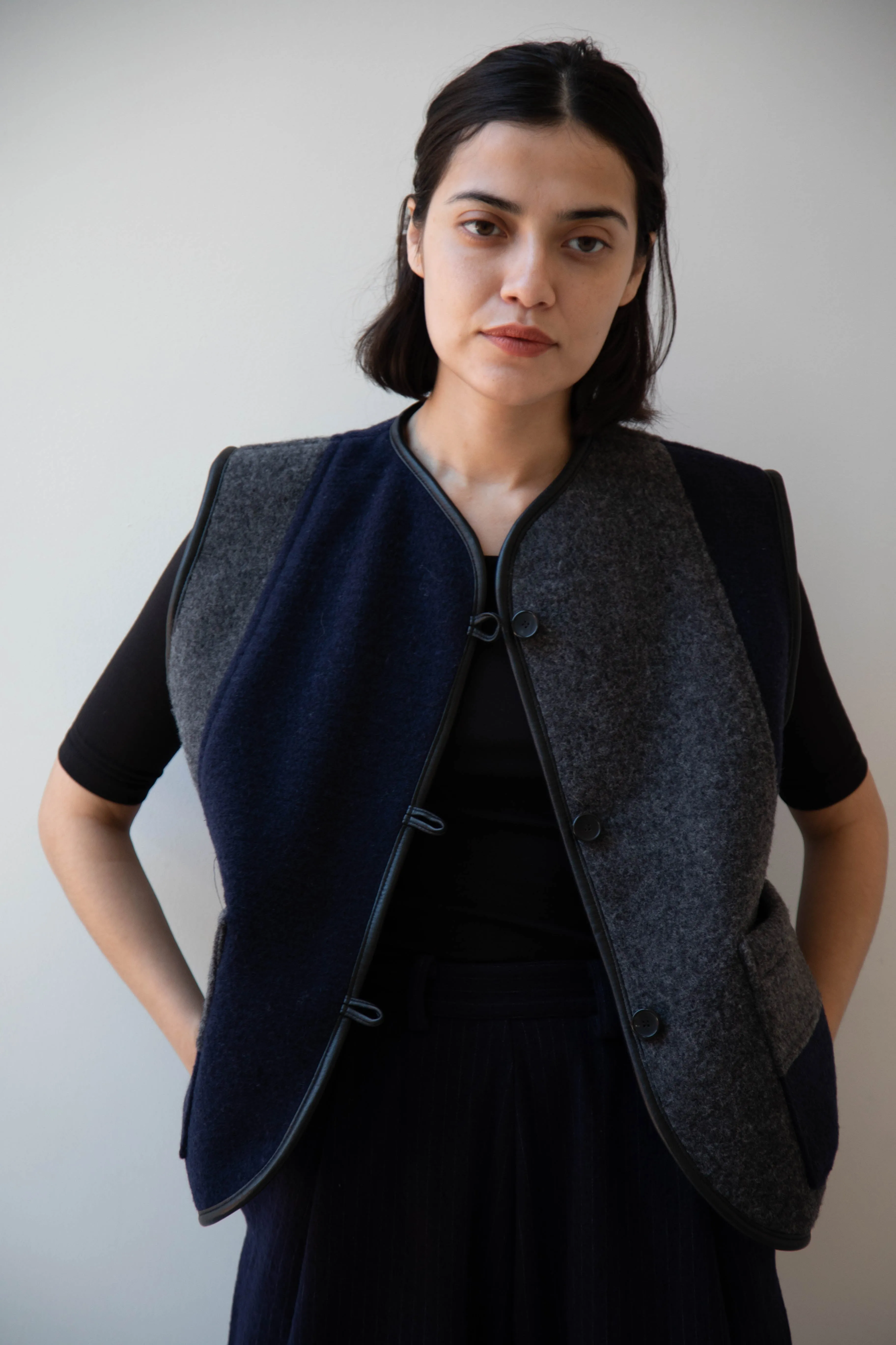 Cawley | Ella Vest in Boiled Wool