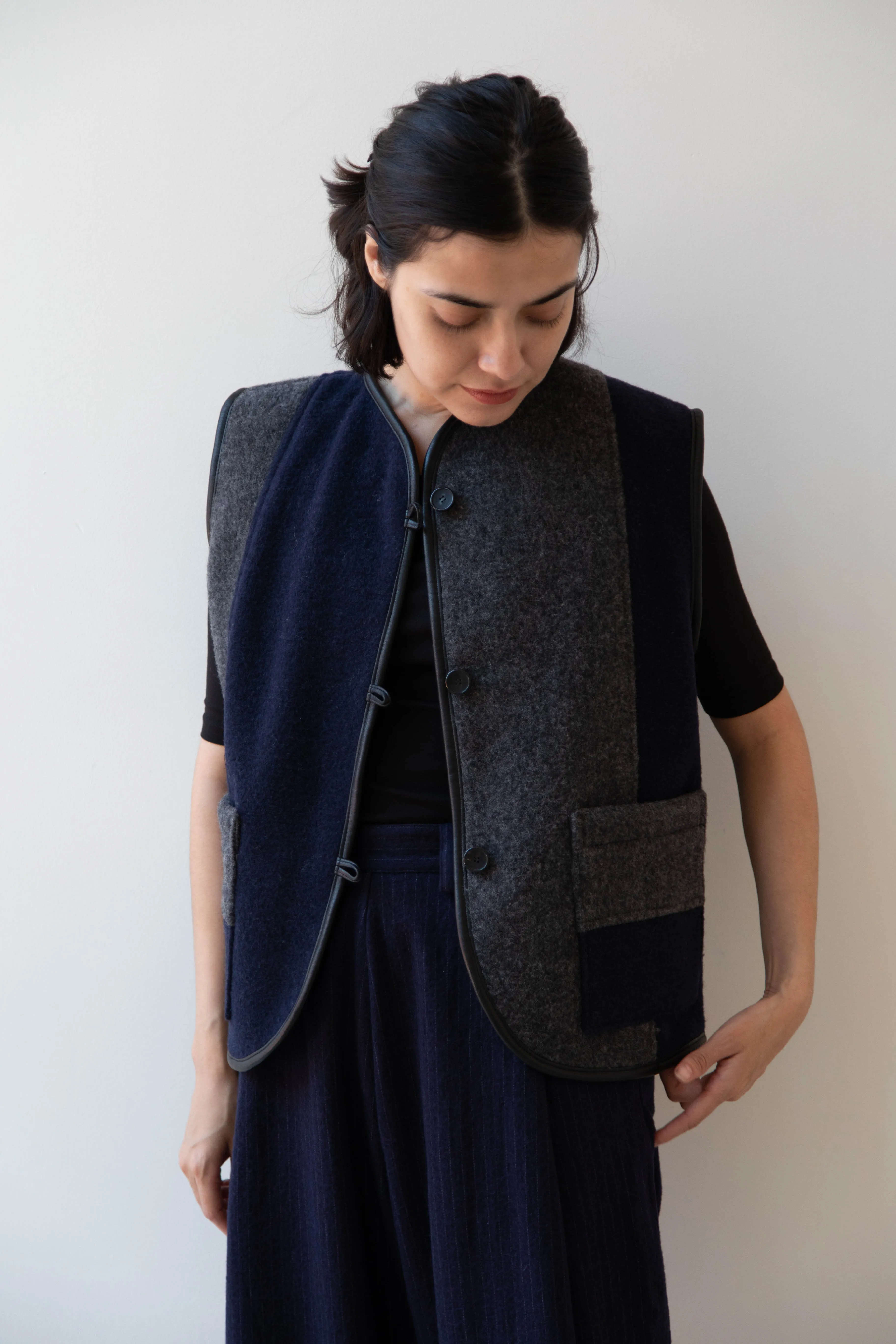 Cawley | Ella Vest in Boiled Wool