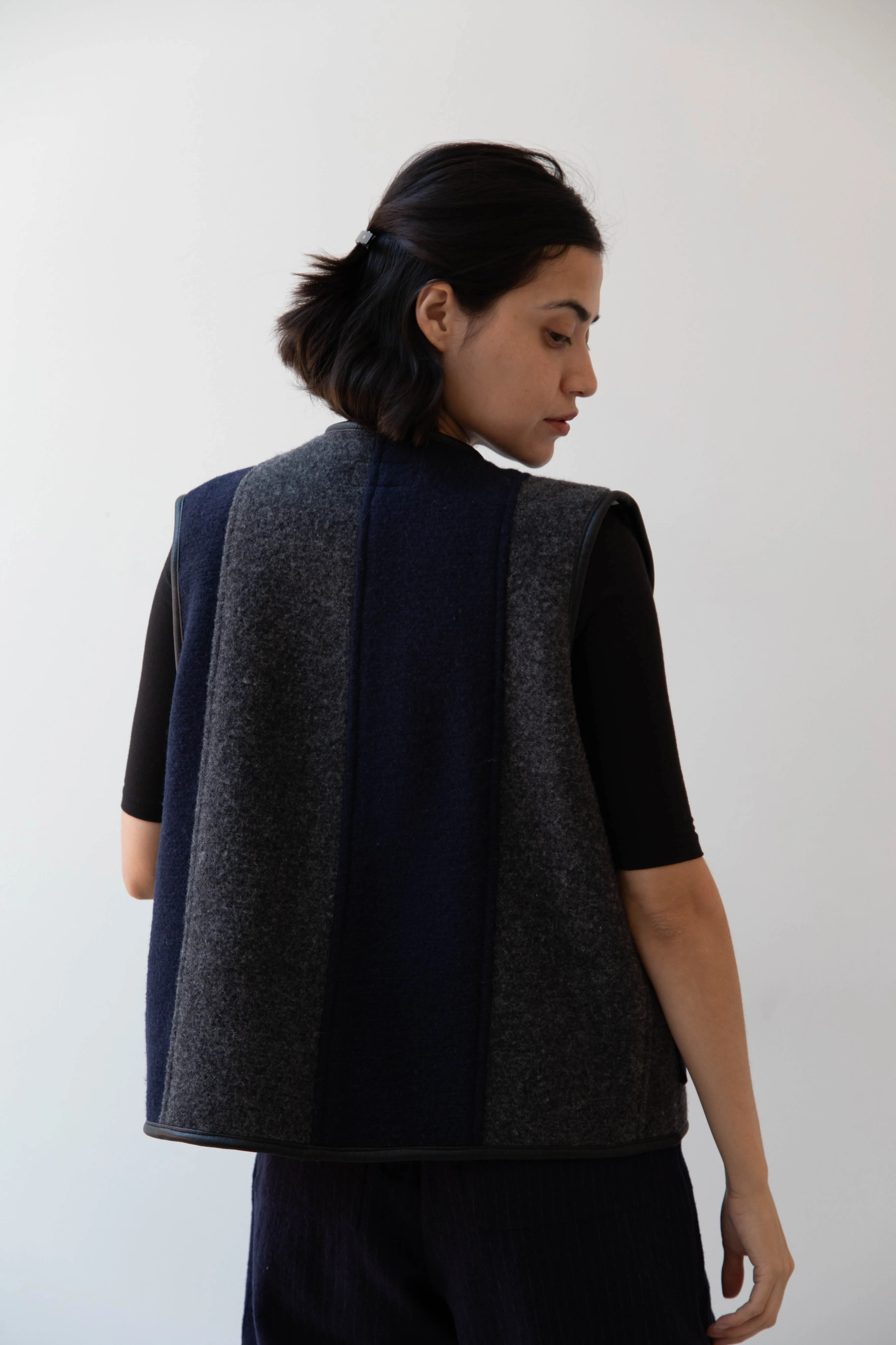 Cawley | Ella Vest in Boiled Wool