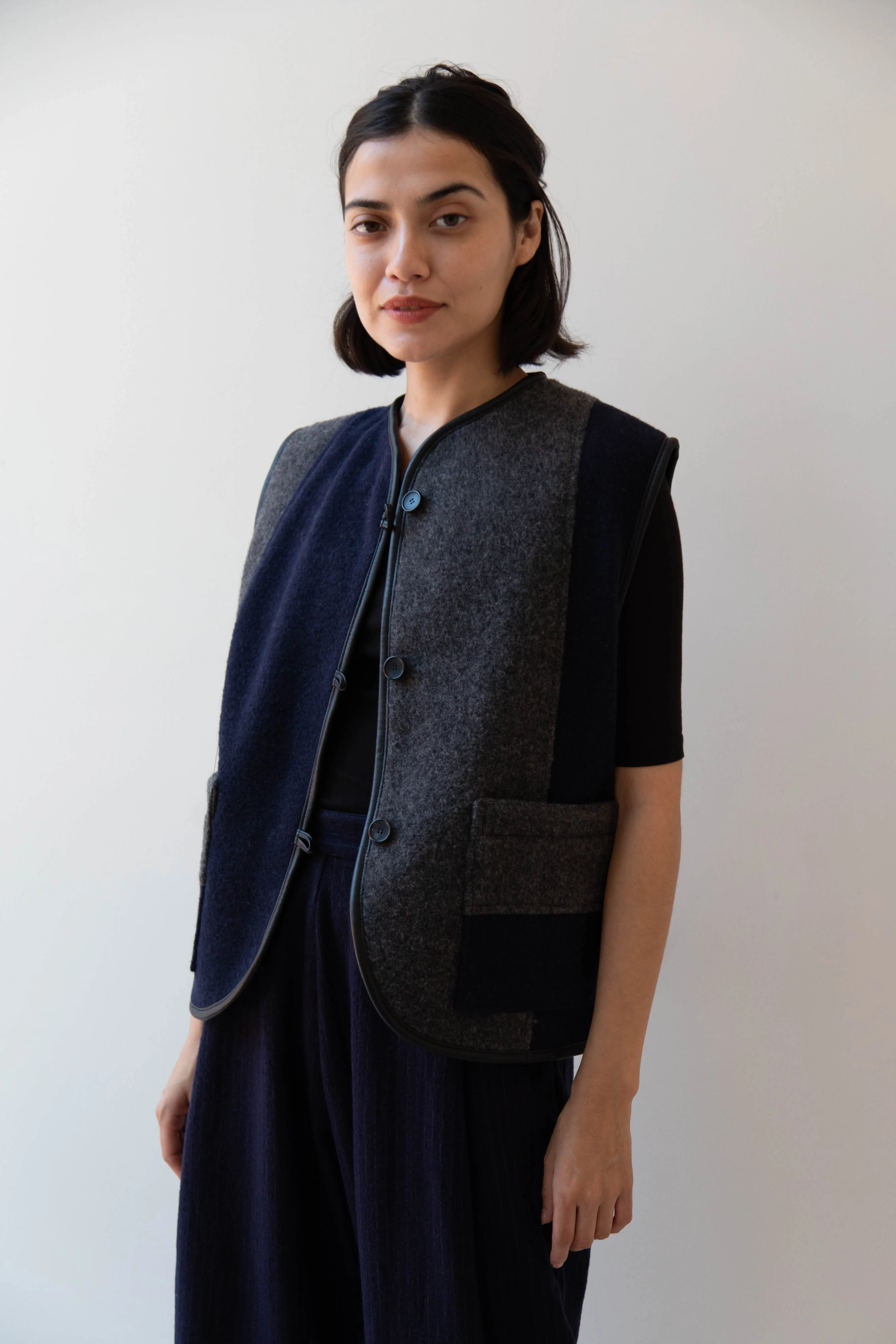 Cawley | Ella Vest in Boiled Wool