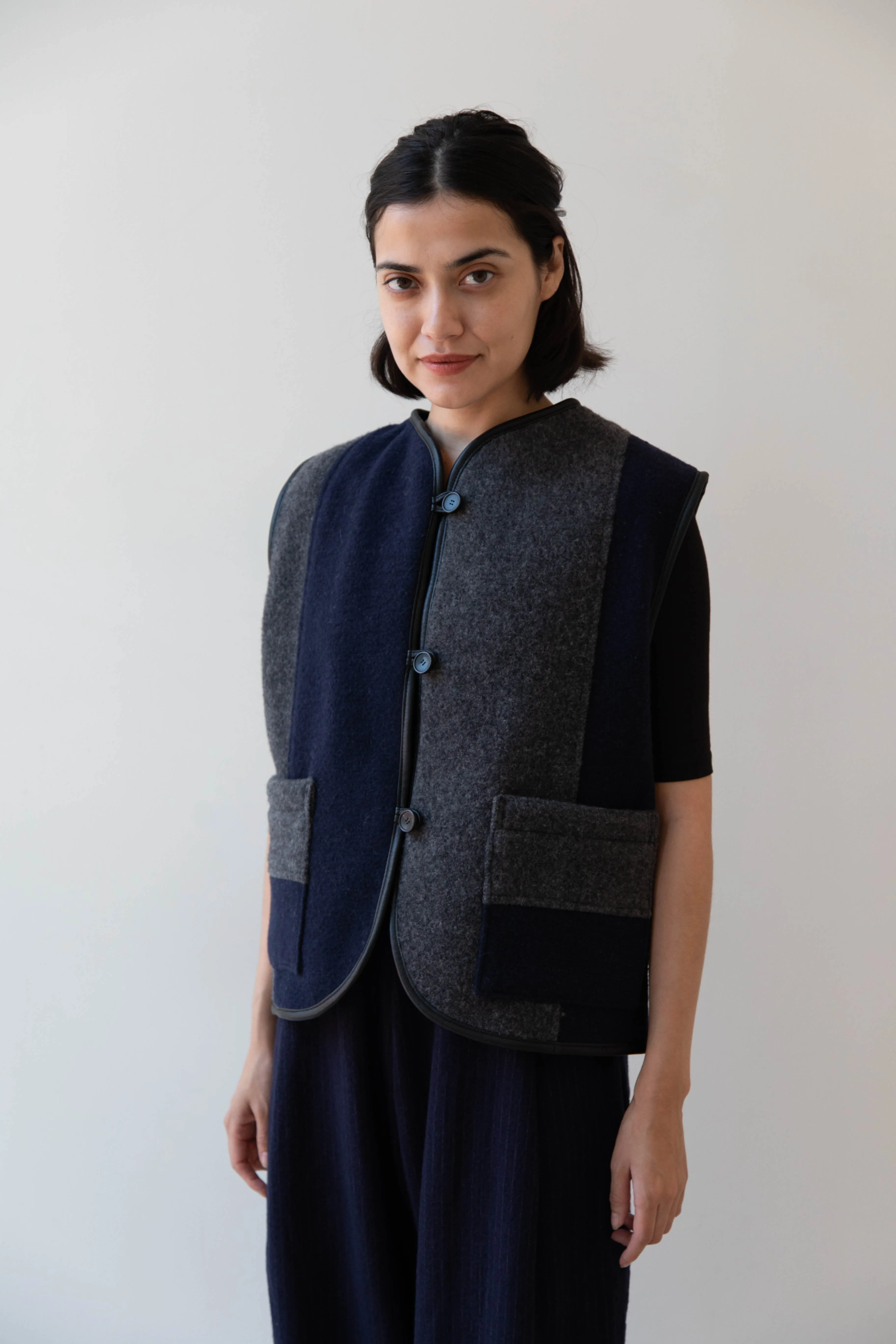 Cawley | Ella Vest in Boiled Wool