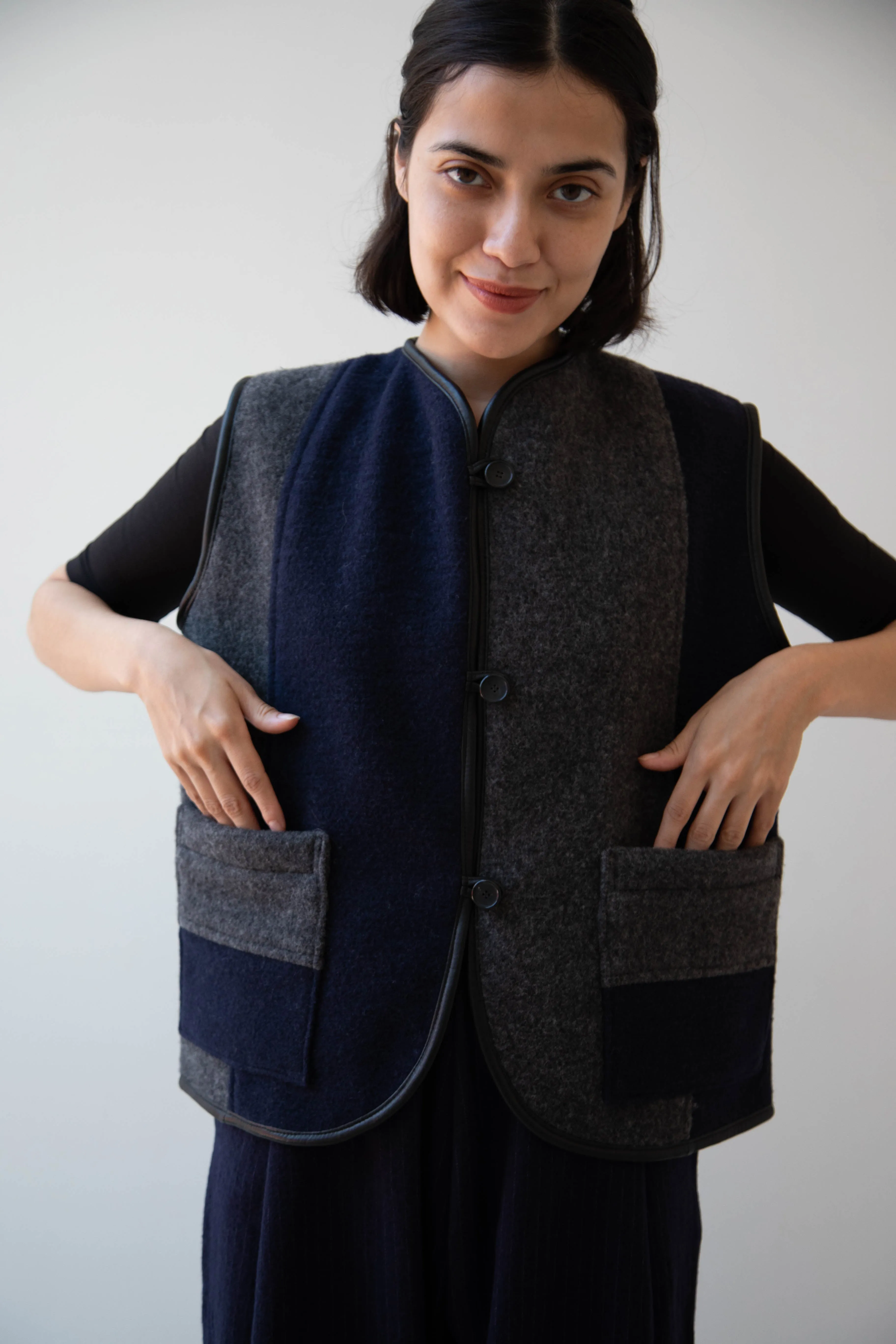 Cawley | Ella Vest in Boiled Wool