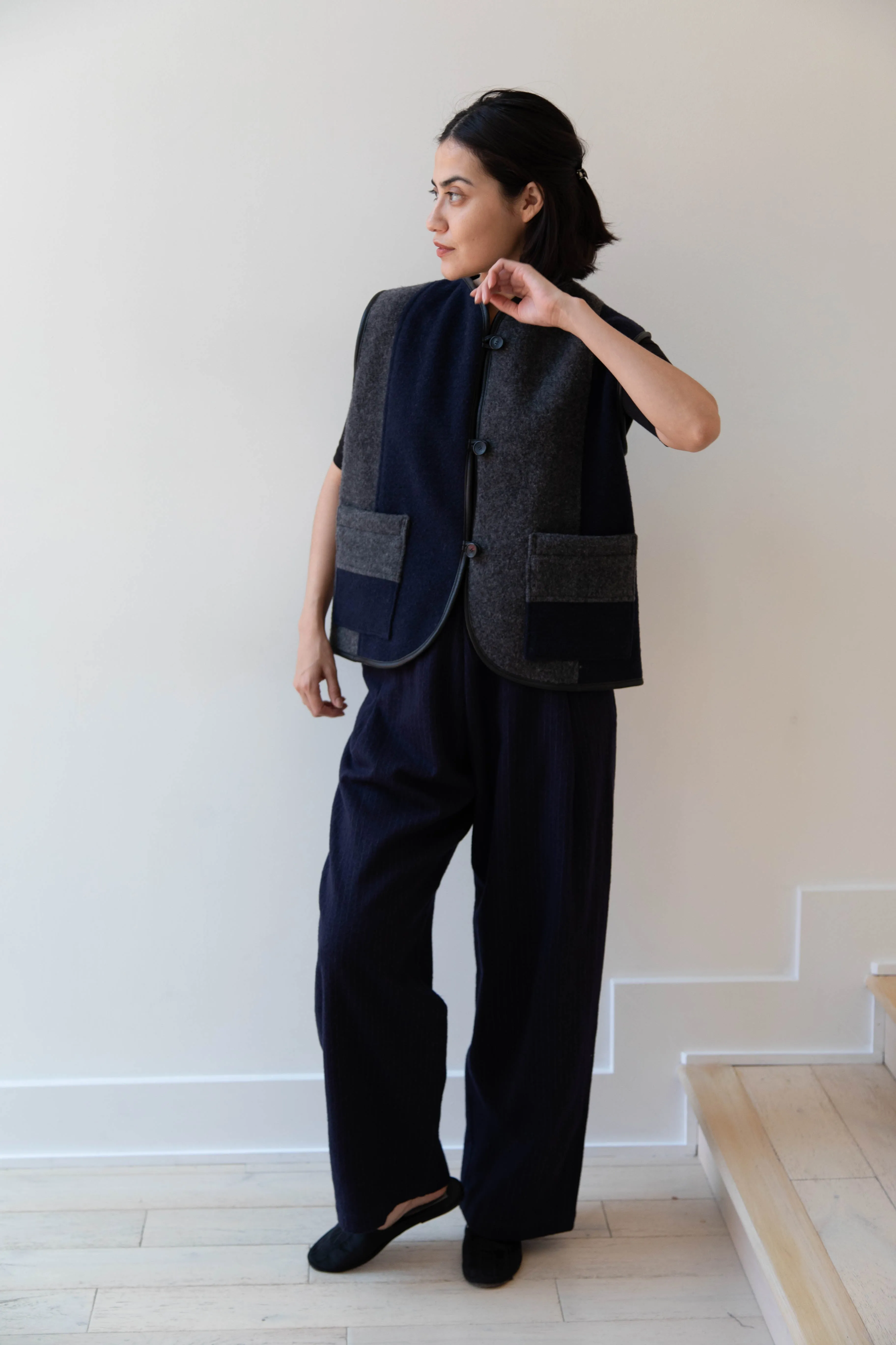 Cawley | Ella Vest in Boiled Wool