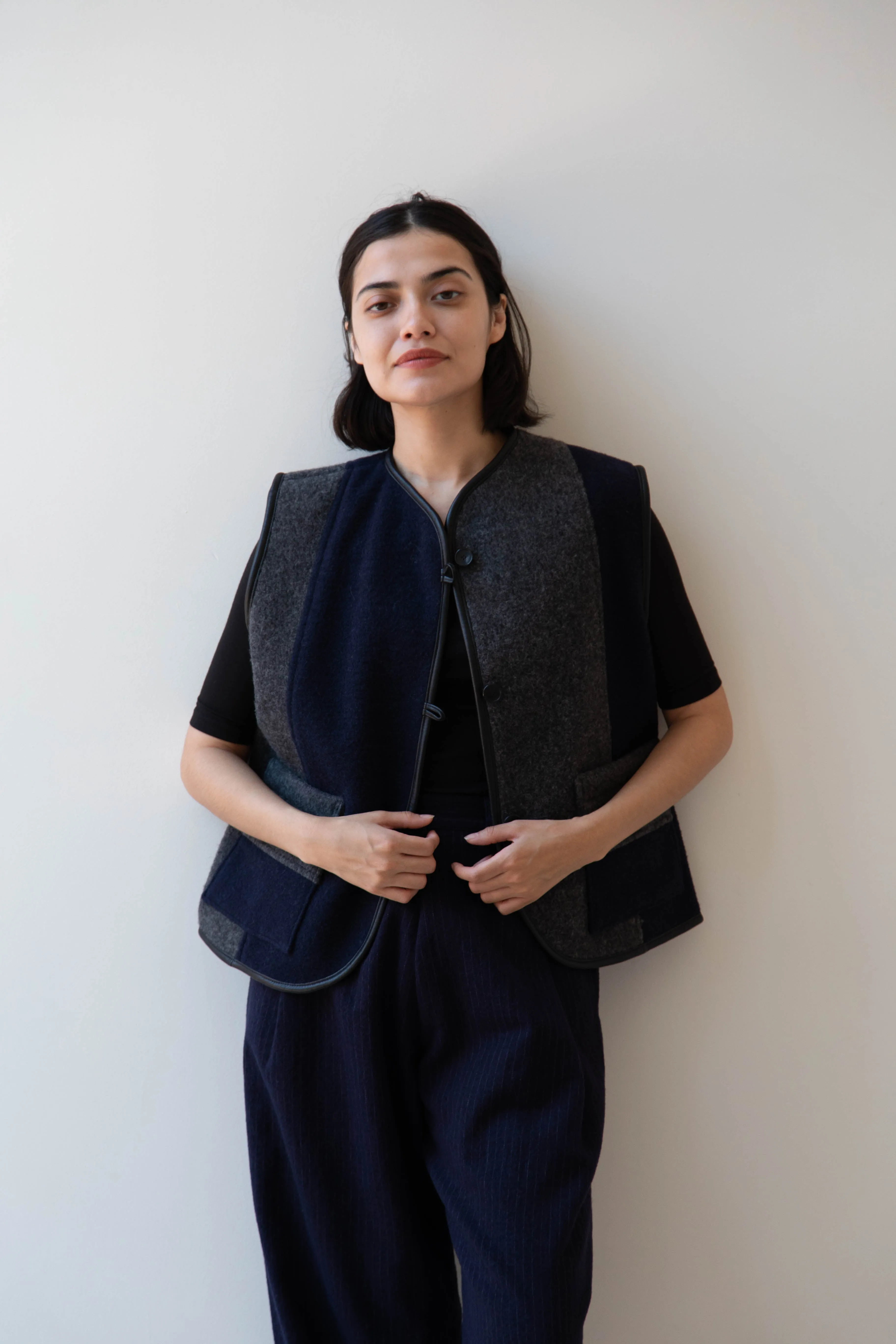 Cawley | Ella Vest in Boiled Wool