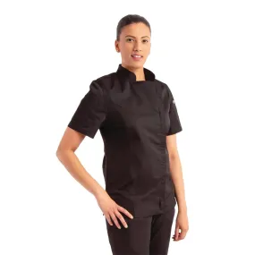 Chef Works Womens Springfield Zip Chefs Jacket Black L - BB051-L