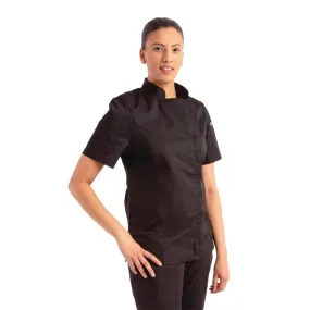 Chef Works Womens Springfield Zip Chefs Jacket Black M - BB051-M