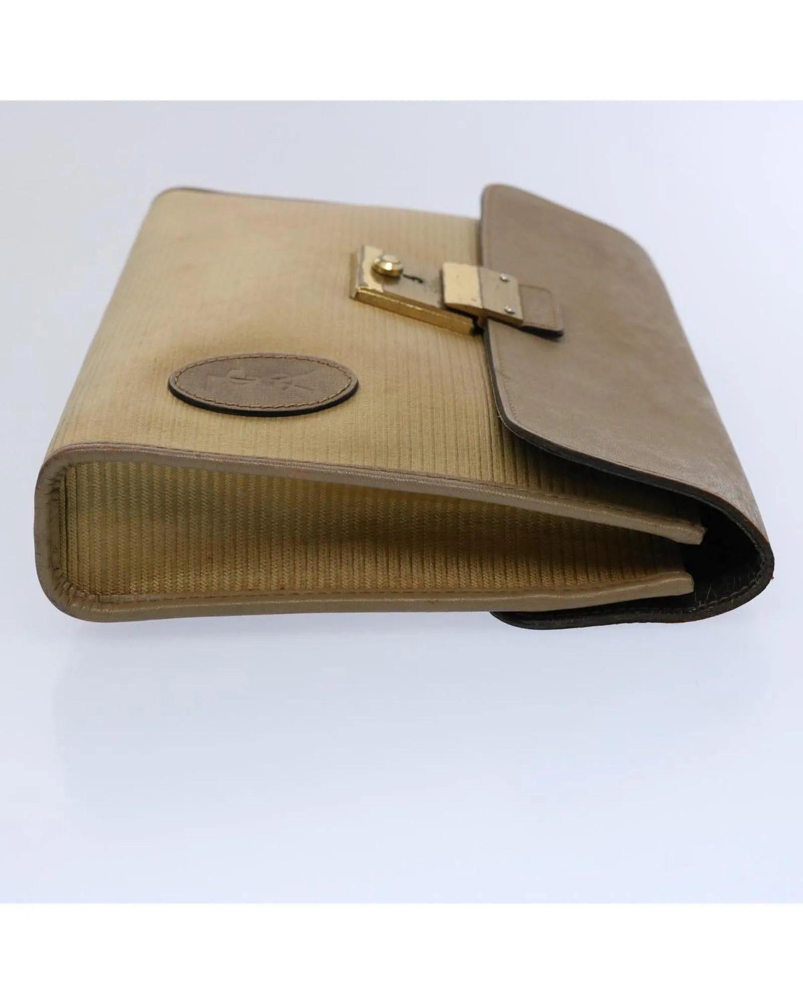 Chic Beige Leather Clutch Bag